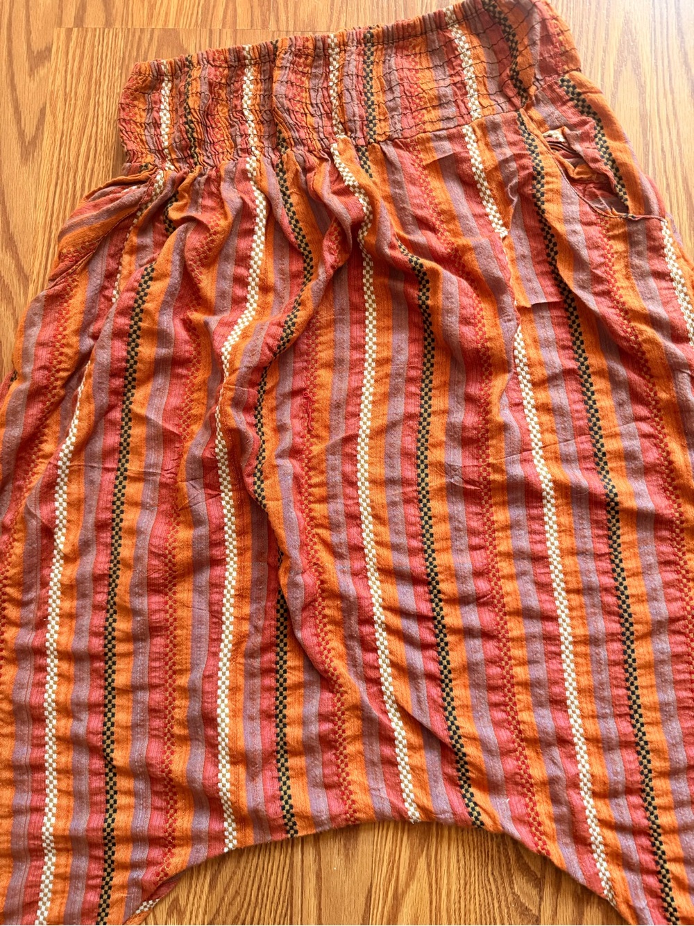 Striped Harem Pants in Rust & Orange - Picture 2 of 3